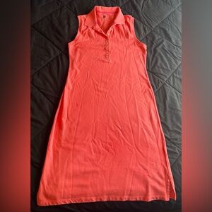 GAP Vibrant Coral Sleeveless Midi Dress